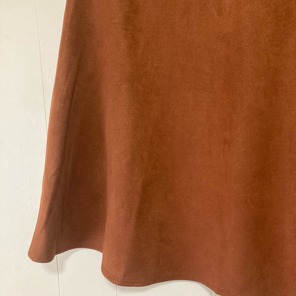 Bar lll Suade Dark Clay A Line High Rise Mini Skirt Size 0 - Picture 7 of 13